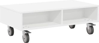 vidaXL Mesa Lateral Con Ruedas 90 X 50 X 30 Cm Madera De Ingenier&iacute;a Vidaxl