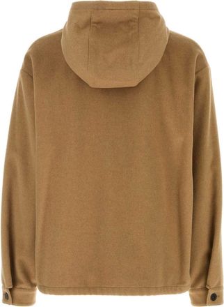 Prada Mens Wool Hooded Jacket Beige