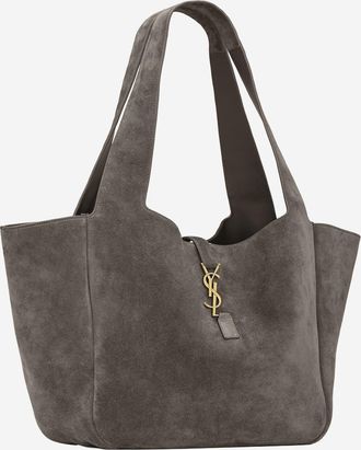 Saint Laurent Womens Le 5 &Agrave; 7 Bea Suede Bag Gray Shoulder