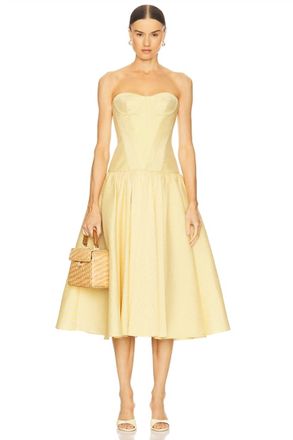 Alexis Summers Dress In Yellow Stripe