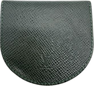 Louis Vuitton Taiga Dark Green Taiga Leather Coin Purse/Coin Case (Pre-Owned)