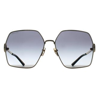 Gucci Square Womens Gold Grey Gradient GG2163S Metal - One Size