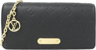 Louis Vuitton Black Leather Chain/Shoulder Wallet (Pre-Owned)
