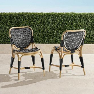 Frontgate Set of 2 Laurent Bistro Chair - Black and White - Frontgate