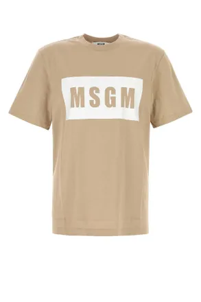 Msgm Biege Cotton T Shirt