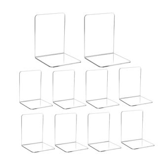 OEM Serre-livres - Acrylique Transparent - Para Estanter&iacute;as Y Bibliotecas - 10 Unidades