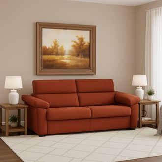 Dmora Sof&aacute; Cama 2 Plazas Quinta, Sof&aacute; Convertible Para Sal&oacute;n, Acolchado, Desenfundable, Calidad 100% Made In Italy, 205x95 H100 Cm, Naranja - Dmora