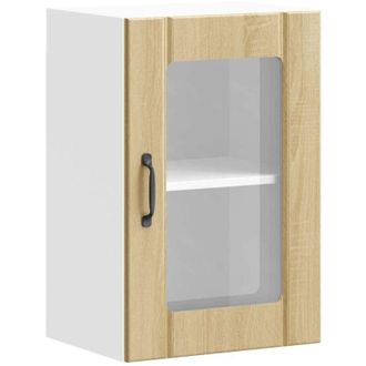 vidaXL Vidaxl - Kitchen Wall Cabinet with Glass Door Lucca Sonoma Oak
