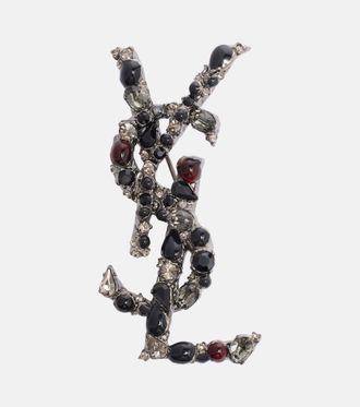 Saint Laurent Cassandre embellished brooch