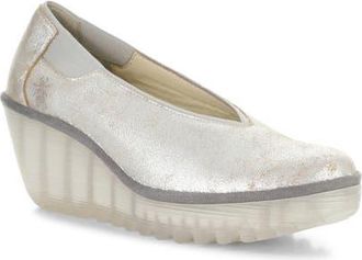 FLY London Yoza Wedge Ballet Shoe in Pearl at Nordstrom, Size 10-10.5Us
