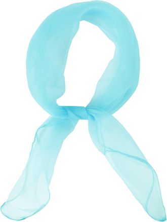 Hat To Socks Soft and Light Feel Square Chiffon Neck Scarf Retro Pinup Hair Scarf for Girls Women (Sky Blue)