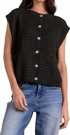 Elan Ayla Sweater Vest In Black