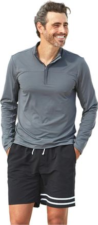 Cabana Life Mens Sport Zip Top in Grey at Nordstrom, Size Xx-Large