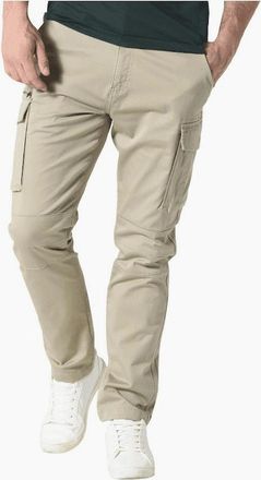 883 Police Mens Newton Beige Cargo Pants - Cream