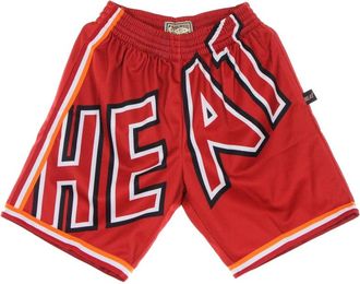 Mitchell & Ness Miami Heat Basketball Shorts Hardwood Classics - Heren - Korte sportbroeken - Rood - L - Polyester - Fitness
