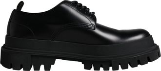 Dolce & Gabbana Mens Black Leather Derby Shoes - Size EU 45