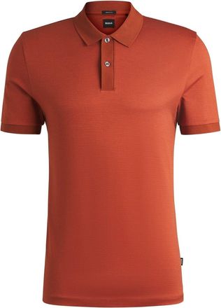 HUGO BOSS Mens H Parlay Three Tone Fabric Polo Shirt in Dark Orange - Size X-Small