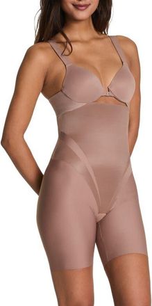 Spanx High Waist Mid Thigh Shorts in Cafe Au Lait at Nordstrom, Size X-Small