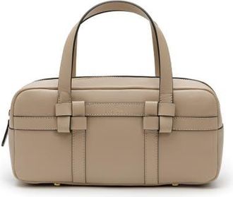 La Portegna Bibi Leather Bag With Shoulder Strap And Iconic Knots in Taupe at Nordstrom