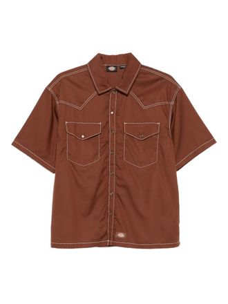 Dickies Overhemd met logopatch - Bruin