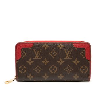 Louis Vuitton Brown Red Color Pvc Leather Long Wallet (Bi-Fold) (Pre-Owned)
