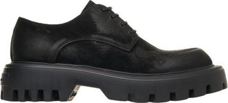 Mattia Capezzani Black Suede Lace-Up Shoes With Sole Design