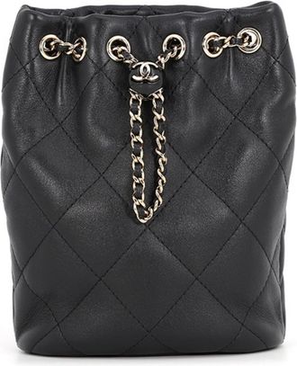 Chanel Matelasse Black Leather Backpack (Pre-Owned)