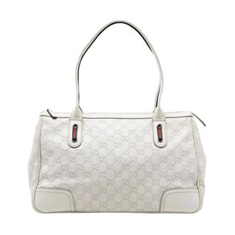 Gucci Pre-owned Handbags, female, White, Size: ONE SIZE Pre-owned London Skyline Satchel
