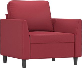 vidaXL Sill&oacute;n Cuero Sint&eacute;tico Rojo Tinto 60 Cm Vidaxl