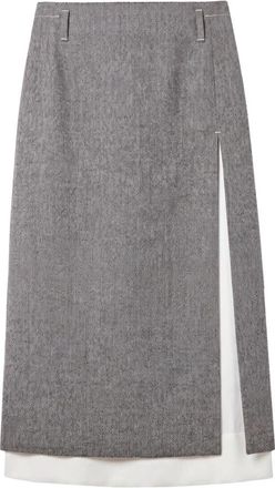 Tela Midi Rok - Dames - Midirokken - Grijs - S - Rokken