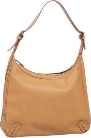 Burberry Pre-owned Shoulder Bags, female, Beige, Size: ONE SIZE Pre-owned Leather Shoulder Bag