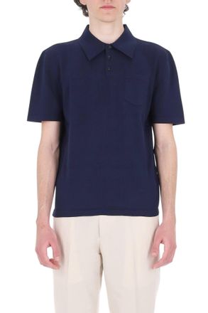 A.P.C. Blue Colin Pocket Cotton Polo Shirt