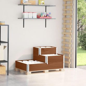 Berkfield Home 3-Tier Raised Bed Brown 120x80 cm Solid Wood Pine