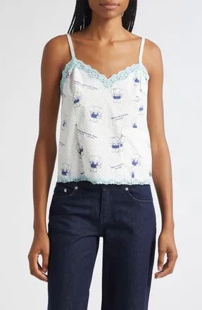 Sandy Liang Selkie Cotton Camisole in White at Nordstrom, Size X-Small