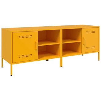 vidaXL Vidaxl - Muebles Para Tv 2 Piezas Acero Amarillo Mostaza 68x39x50,5 Cm