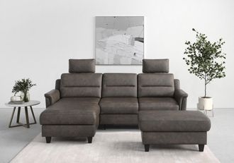 Sit&more Ecksofa »Farö L-Form« inklusive Federkern, wahlweise mit Bettfunktion und Bettkasten