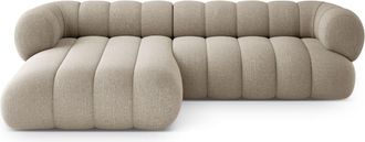 Cosmopolitan Design Sof&aacute; esquinero 5 plazas tejido chenilla beige oscuro