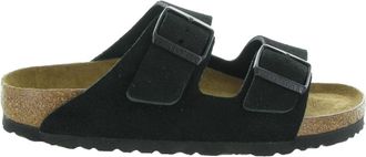 Birkenstock Arizona Lederen Slippers - Dames - Sandalen - Zwart - 40 EU - Leer - Schoenen