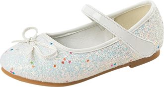 Generic Kids Sequins Dress Flats Clearance Girls Kids Mary Jane Flat Bridal Party Glitter Princess Wedding Dress Sparkly Bridesmaid Shoes Ballet Dress Flat wi