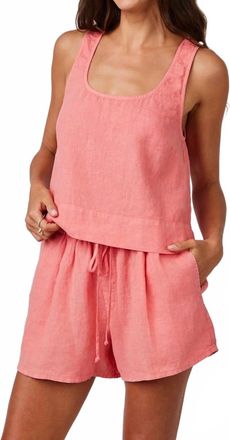 Bella Dahl Scoop Neck Tank Top In Camellia Coral