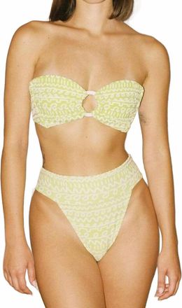 Montce Swim Tori Ties Bandeau Bikini Top In Lime Icing
