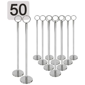 Argon Tableware Table Numbers with 30cm Holders - 30cm - Silver - Pack of 50
