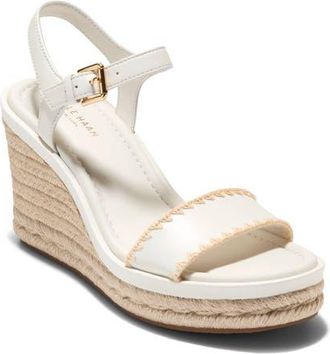 Cole Haan Asbury Cloudfeel Espadrille Wedge in Powder Leather /natural Raffia at Nordstrom, Size 9.5