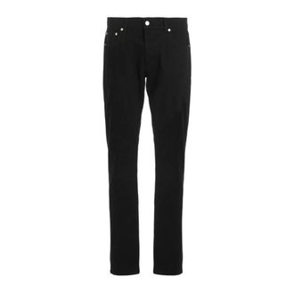 Alexander McQueen Black Logo Embroidered Casual Jeans