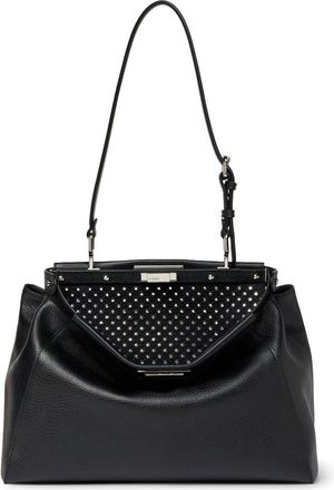 Fendi MY MEDIUM PEEKABOO BLACK LEATHER BAG WITH EMBROIDERED MIRRORS - Fendi - Woman