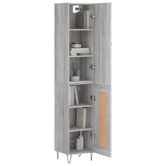 Berkfield Home Highboard Grey Sonoma 34.5x34x180 cm Engineered Wood