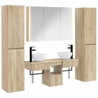vidaXL Juego De Muebles De Ba&ntilde;o 6 Pcs Roble Sonoma Vidaxl