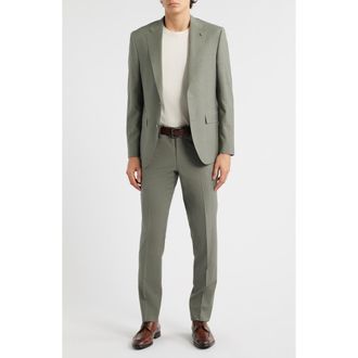 Jack Victor Esprit Contemporary Fit Sage Green Wool Blend Suit at Nordstrom, Size 42Regular
