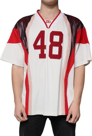 Dolce & Gabbana Multicolor Logo Jersey Cotton V-neck Mens T-shirt