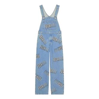 Gucci Cotton Denim Overall With Fuori Print Blue 742592-XDCFU-4452